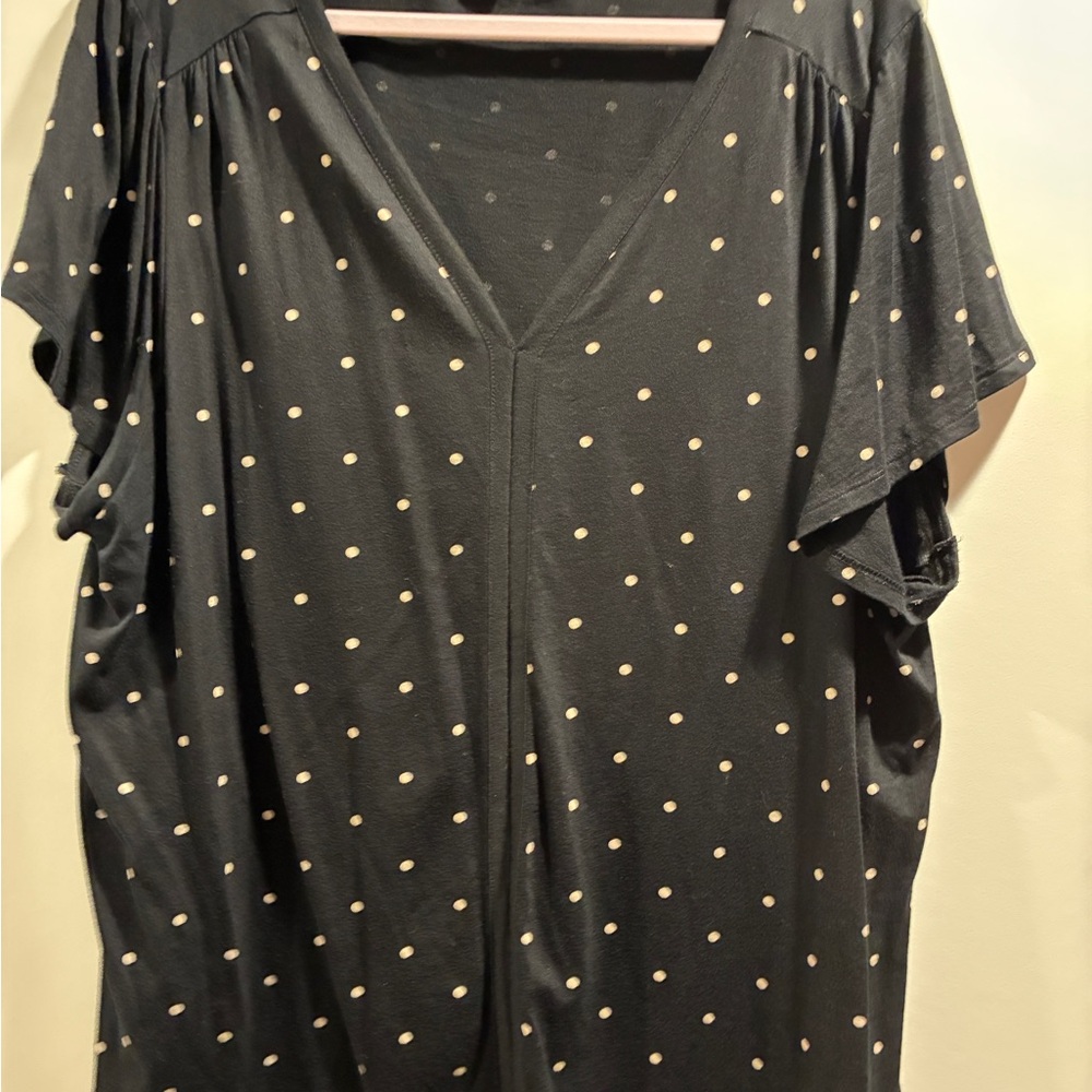 Old Navy Black Polka Dot Blouse